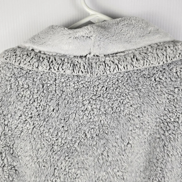 Aerie Women's Soft Heathered Grey Fuzzy Short Tie Closure Bathrobe Size M - Picture 12 of 14